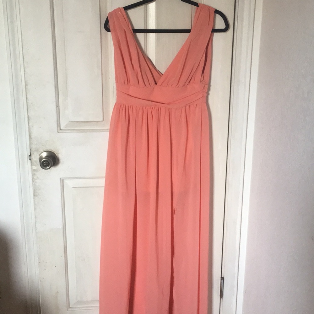 Papaya peach colored dress
